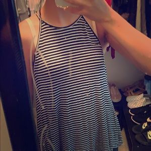Black and white striped top